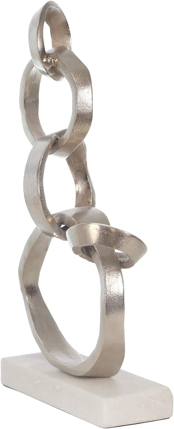 Linked Silver Rings On Marble Base