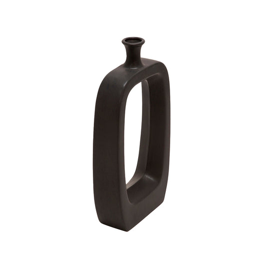 Cutout Midden Vase 18", Black