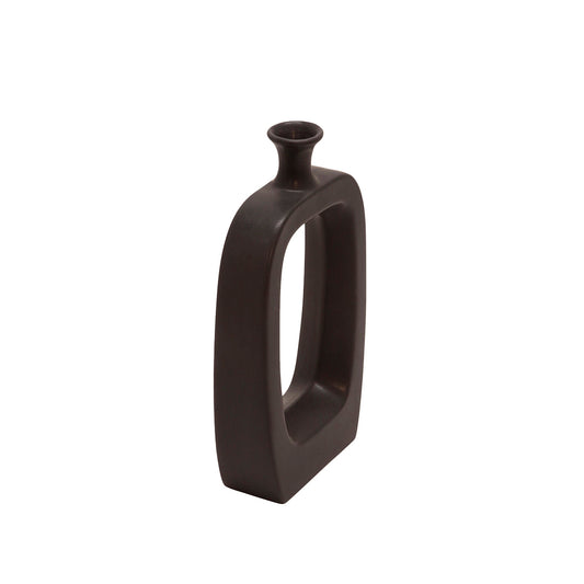 Cutout Midden Vase 14", Black