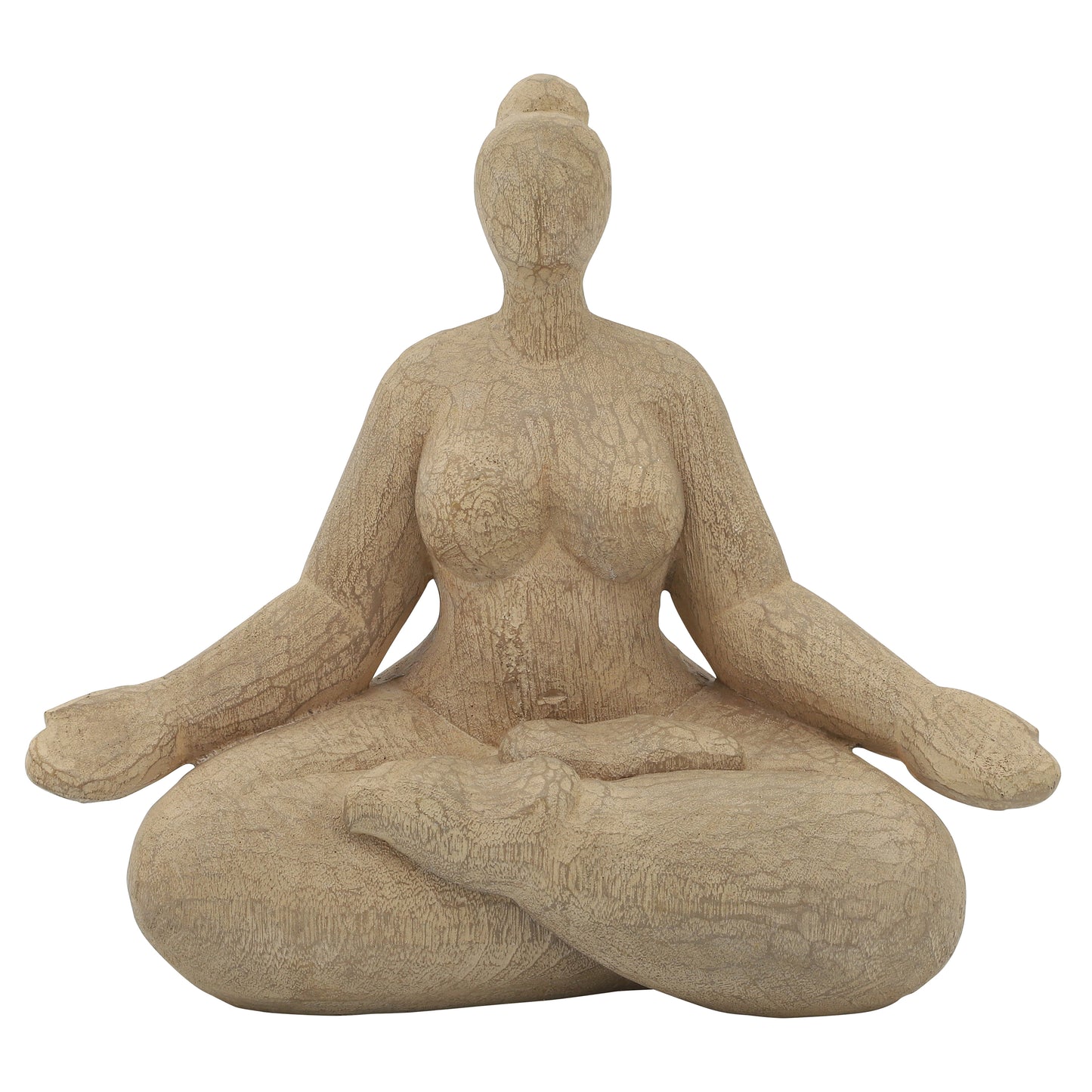 Resin 11" Sucasana Female Yoga Figurine White