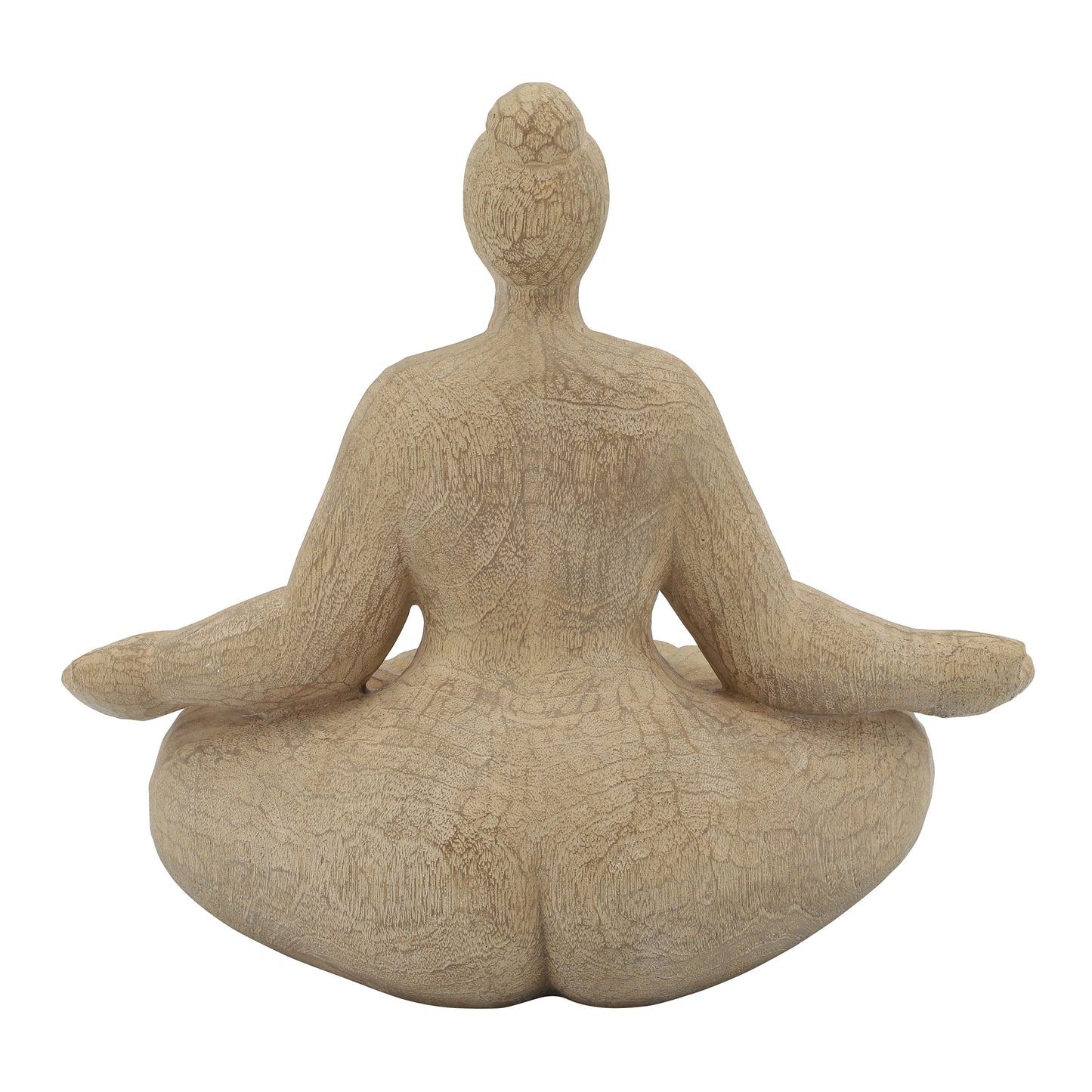 Resin 11" Sucasana Female Yoga Figurine White