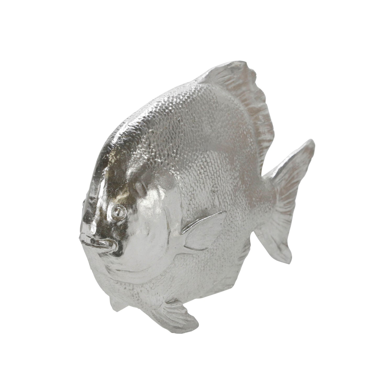 Polyresin 10" Fish Figurine, Silver