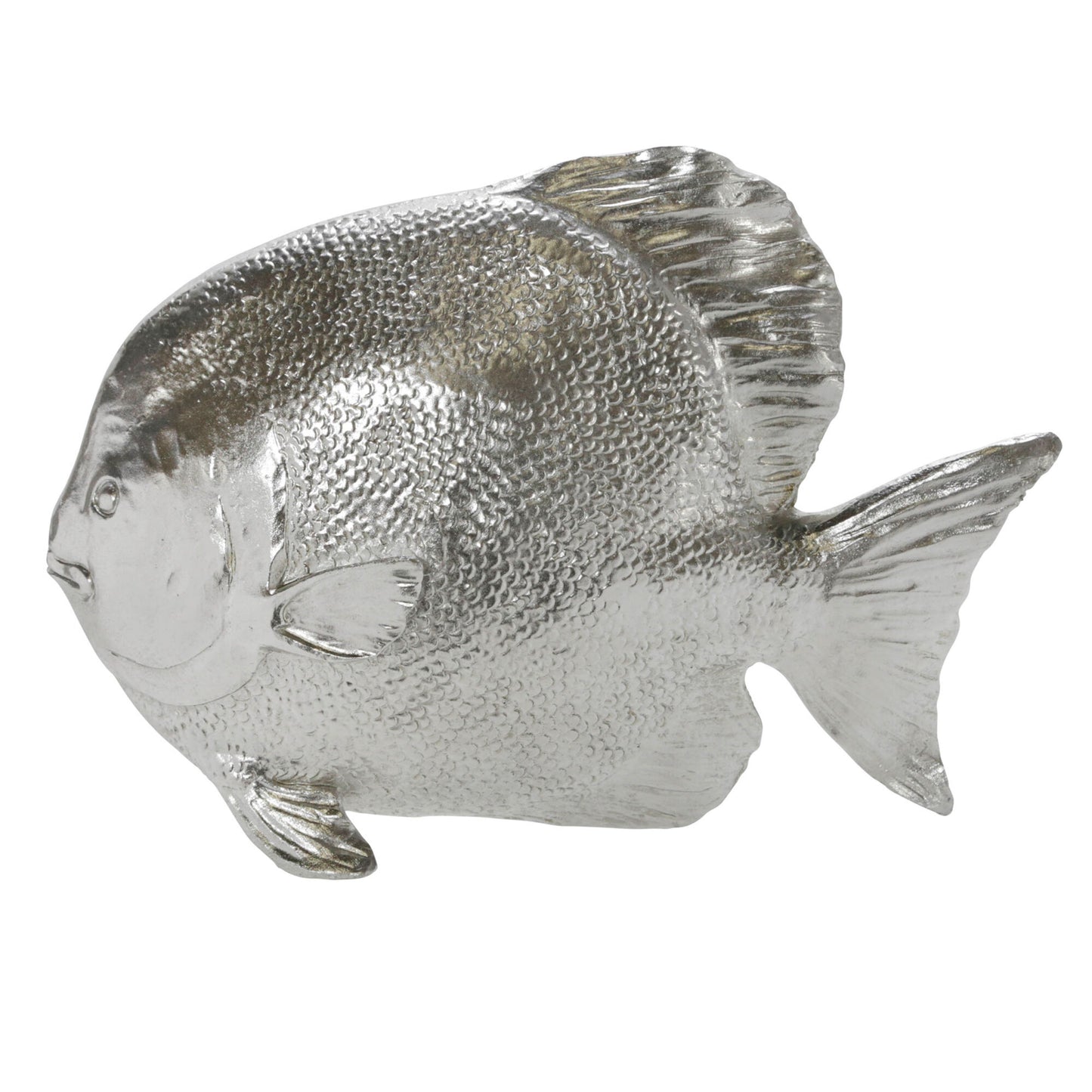 Polyresin 10" Fish Figurine, Silver