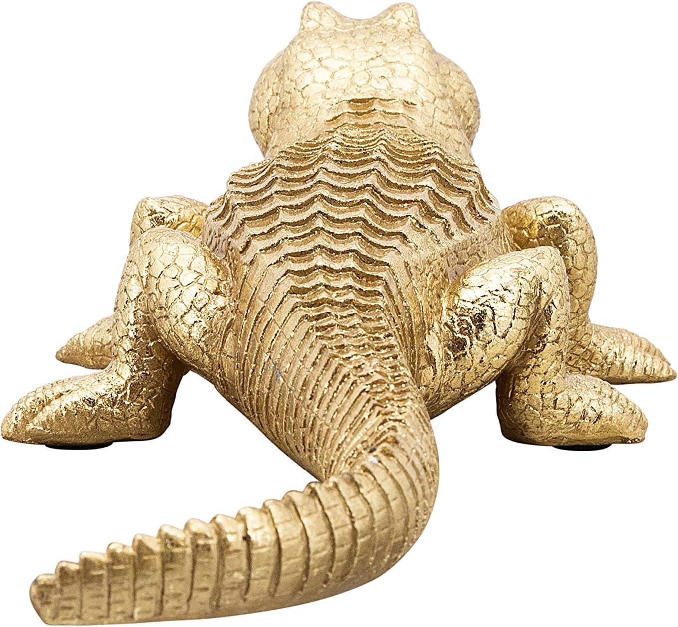 Polyresin 16" Crocodile Figurine, Gold