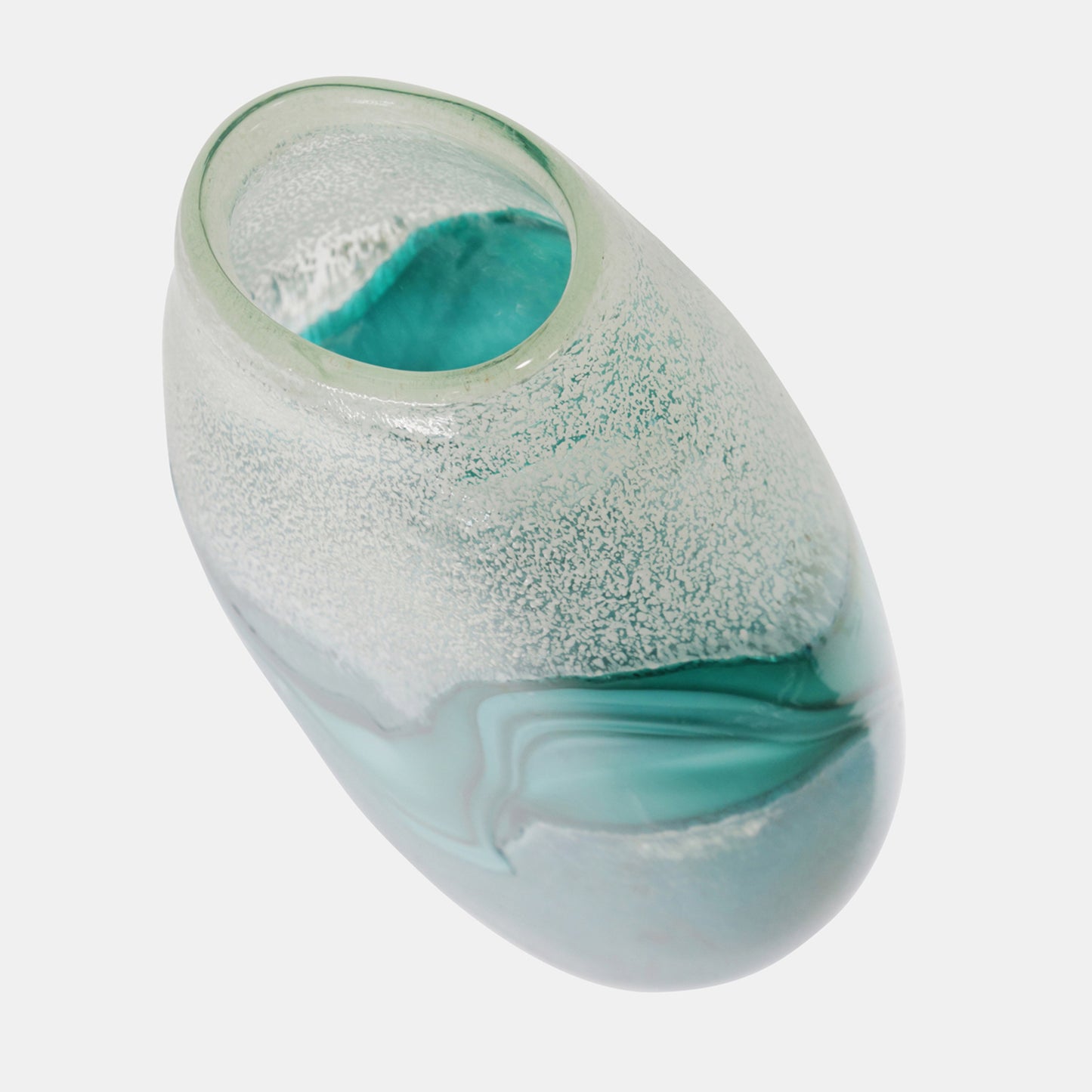 17" H Glass Vase, Green Mix