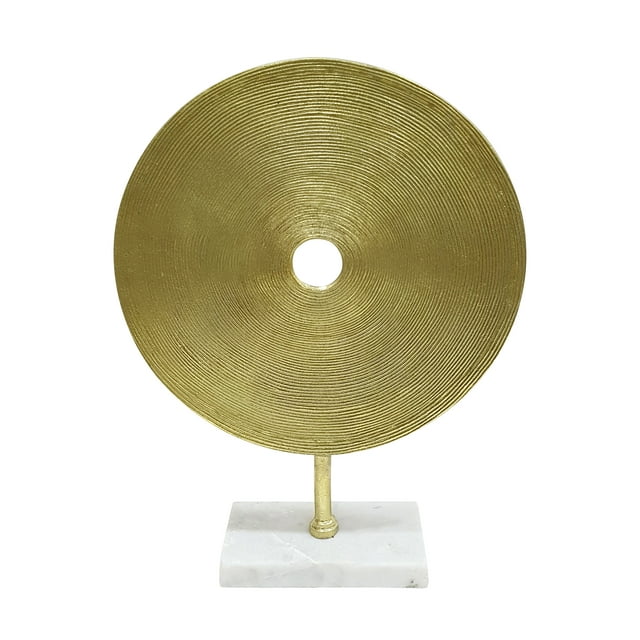 18" Disc On Marble Base, Gold