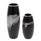 Midnight Ceramic Vase with Metal Ring