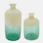 16"H Frosted Glass Vase, Green