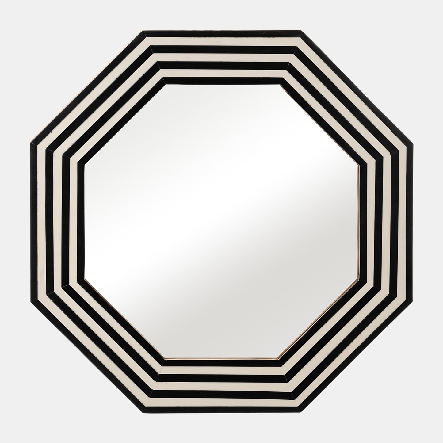 Black and White Octagon Mirror