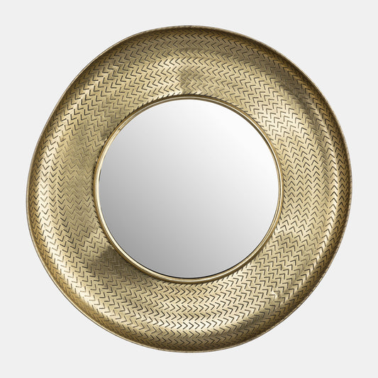 30" Bowl Pattern Mirror, Gold
