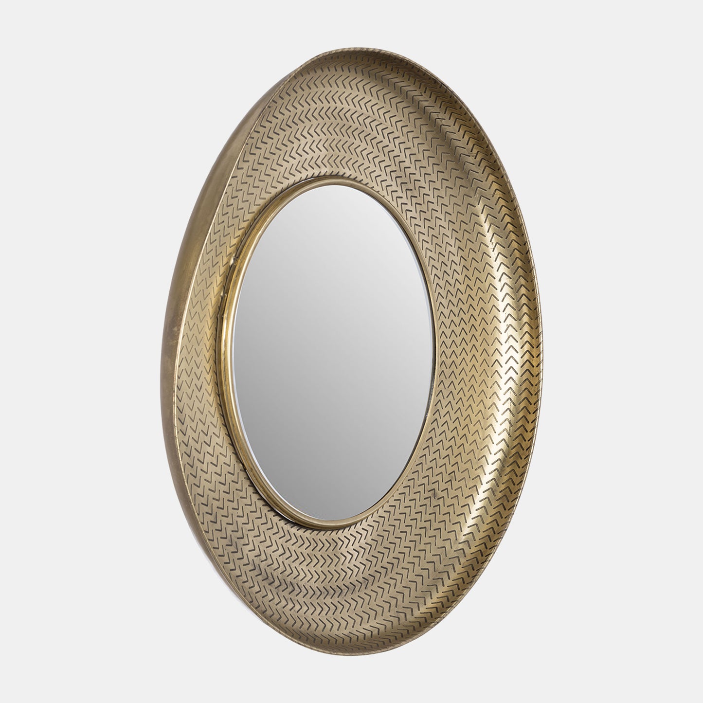 30" Bowl Pattern Mirror, Gold