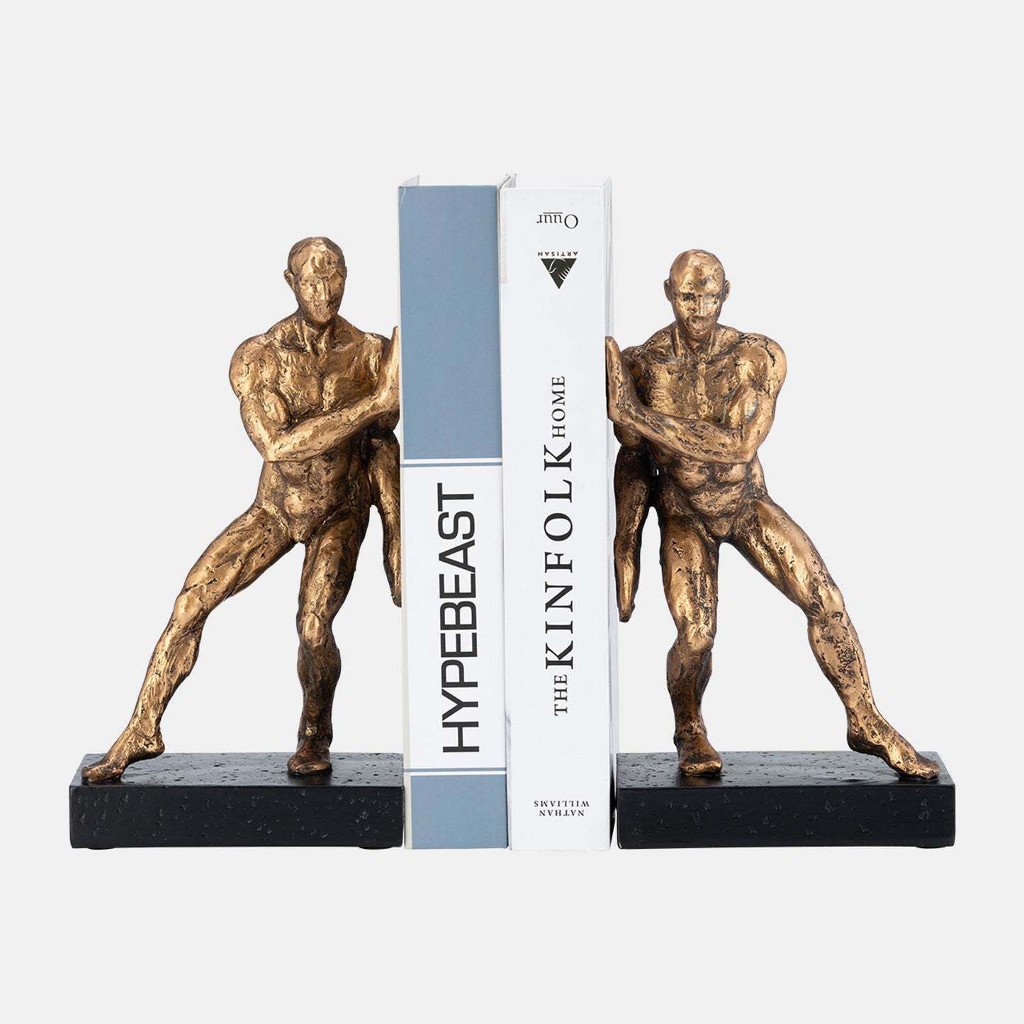 Resin, S/2 10" Push Wall Bookends, Bronze