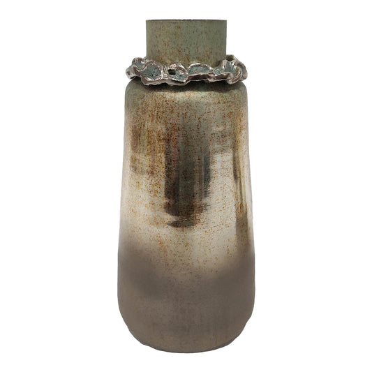 Aloe Glass Vase 17" with Bracelet Nickel