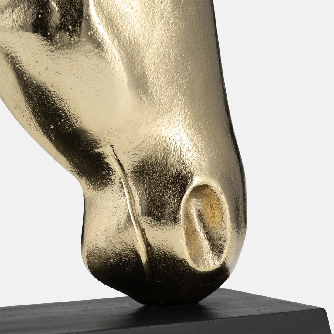 24" Horse Metal Head Sculpture,Black And Gold