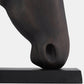24" Metal Horse Head Sculpture, Black