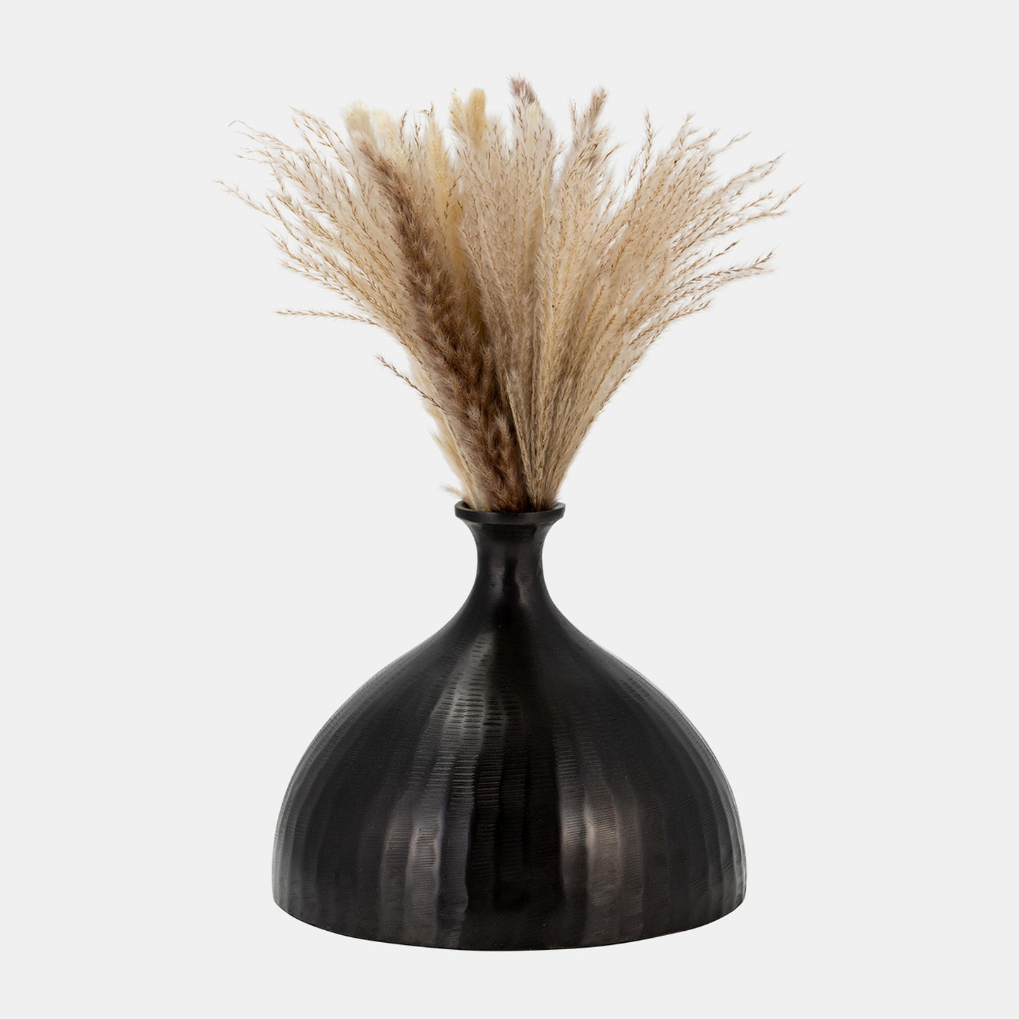 9" Metal Bulbous Vase, Bronze