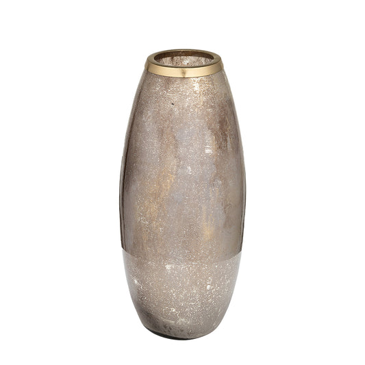 Champagne Glass Vase 18" with Metal Ring