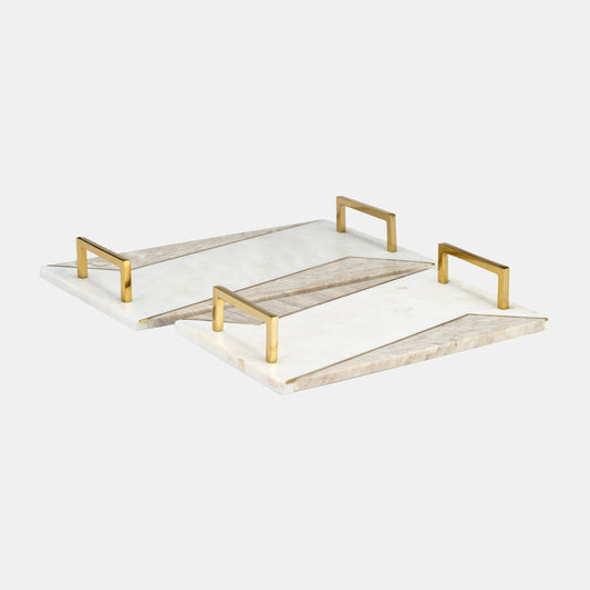 Auric Handle Tray, Set of 2