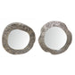 15/20" Textured Mirrors, Silver Set Of 2