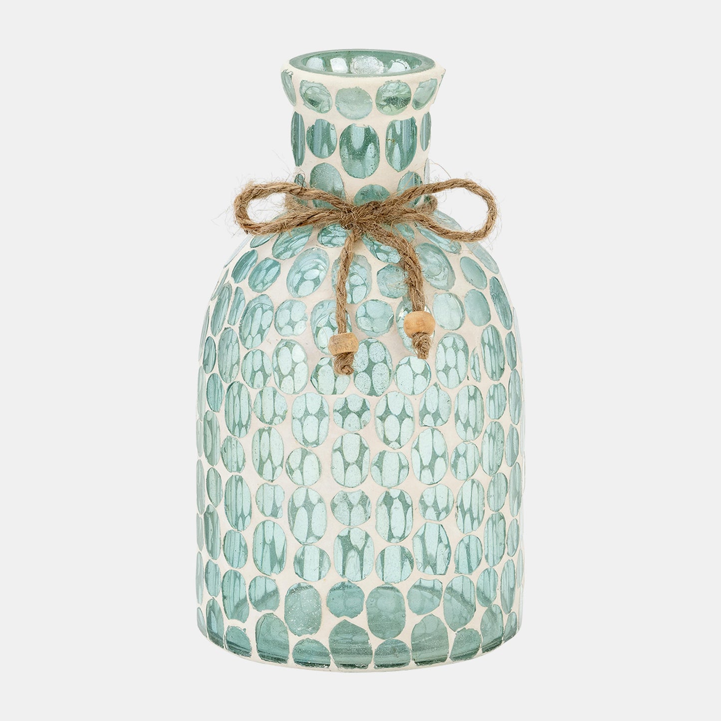 8"h Glass Mosaic Vase, Blue