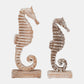 13"h Wood Seahorse, Rustic White