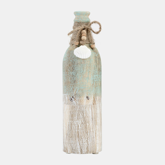 12"H Wood Tri-Colored Bottle, Multi