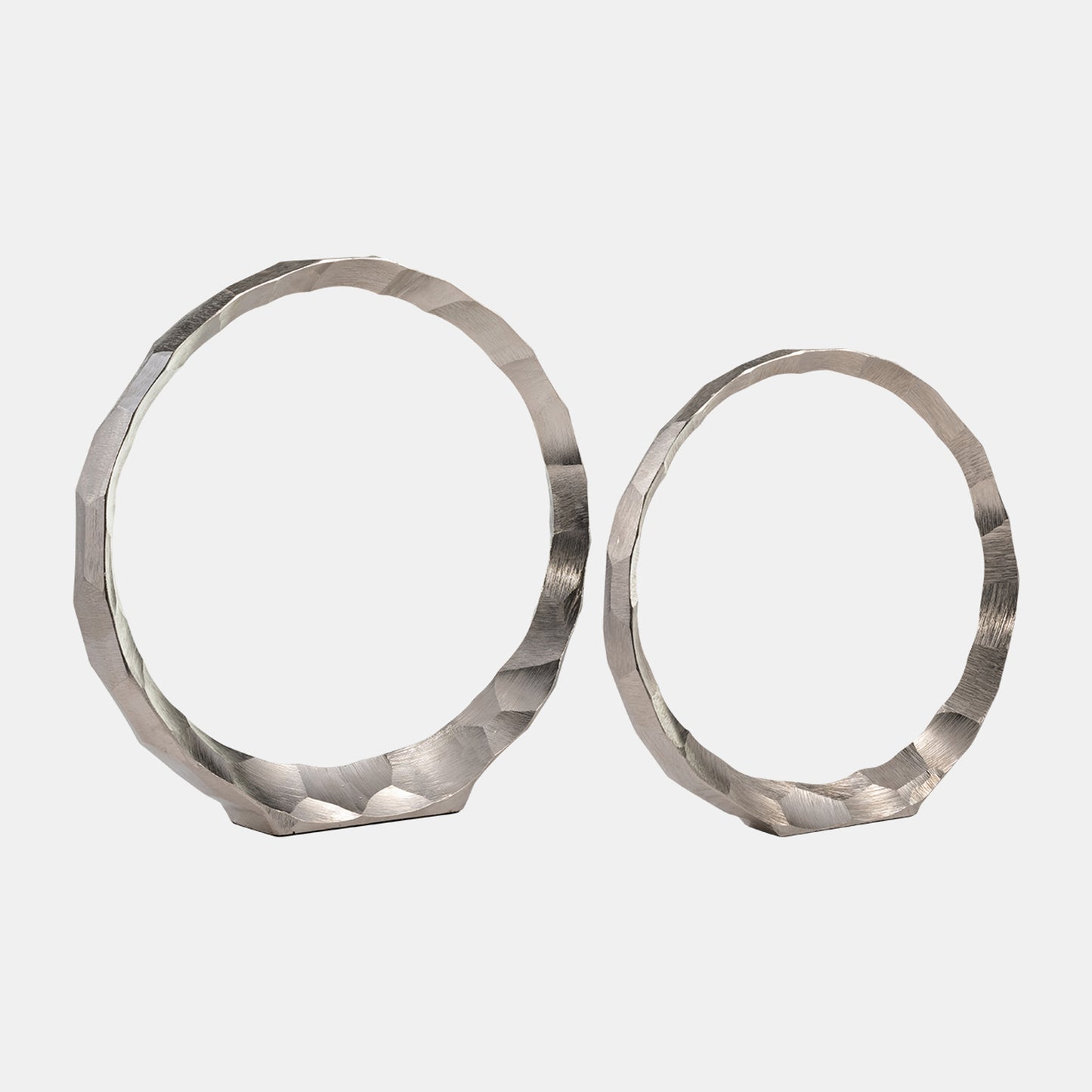 Decorative Hammered Halo - Silver, Set of 2