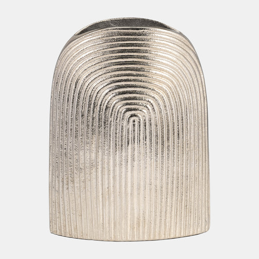 11" Metal Arch Vase, Silver