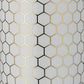 16" Cer,  Honeycomb Jar W/ Lid, Gold