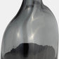 15"h Glass Long Neck 2-tone Vase, Smoke/black