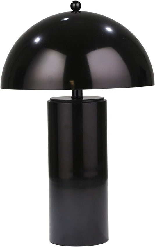 22" Metal Dome Table Lamp, Black