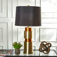 Bronx Metal 32" Double Cylinder Table Lamp, Gold