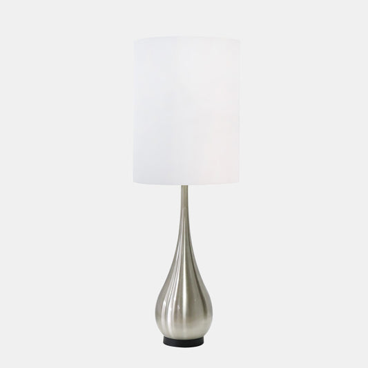 40" Metal Teardrop Table Lamp, Silver