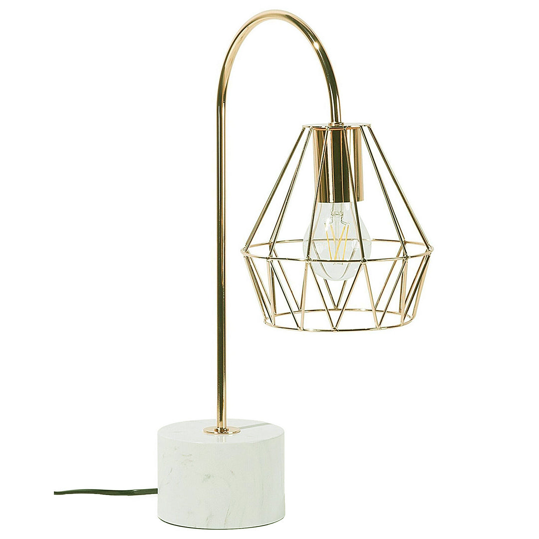 Arras Metal 18" Table Lamp with Marble Base, Gold