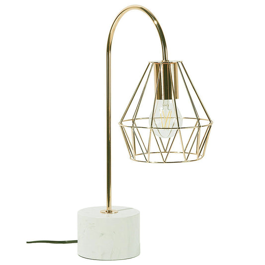 Arras Metal 18" Table Lamp with Marble Base, Gold