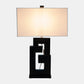 27"h Wood Geometric Lamp, Black