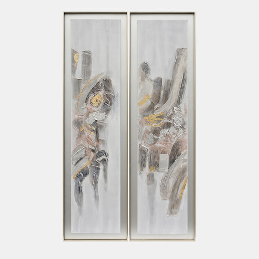 70 X 20 - Abstract Oil Painting, Set Of 2