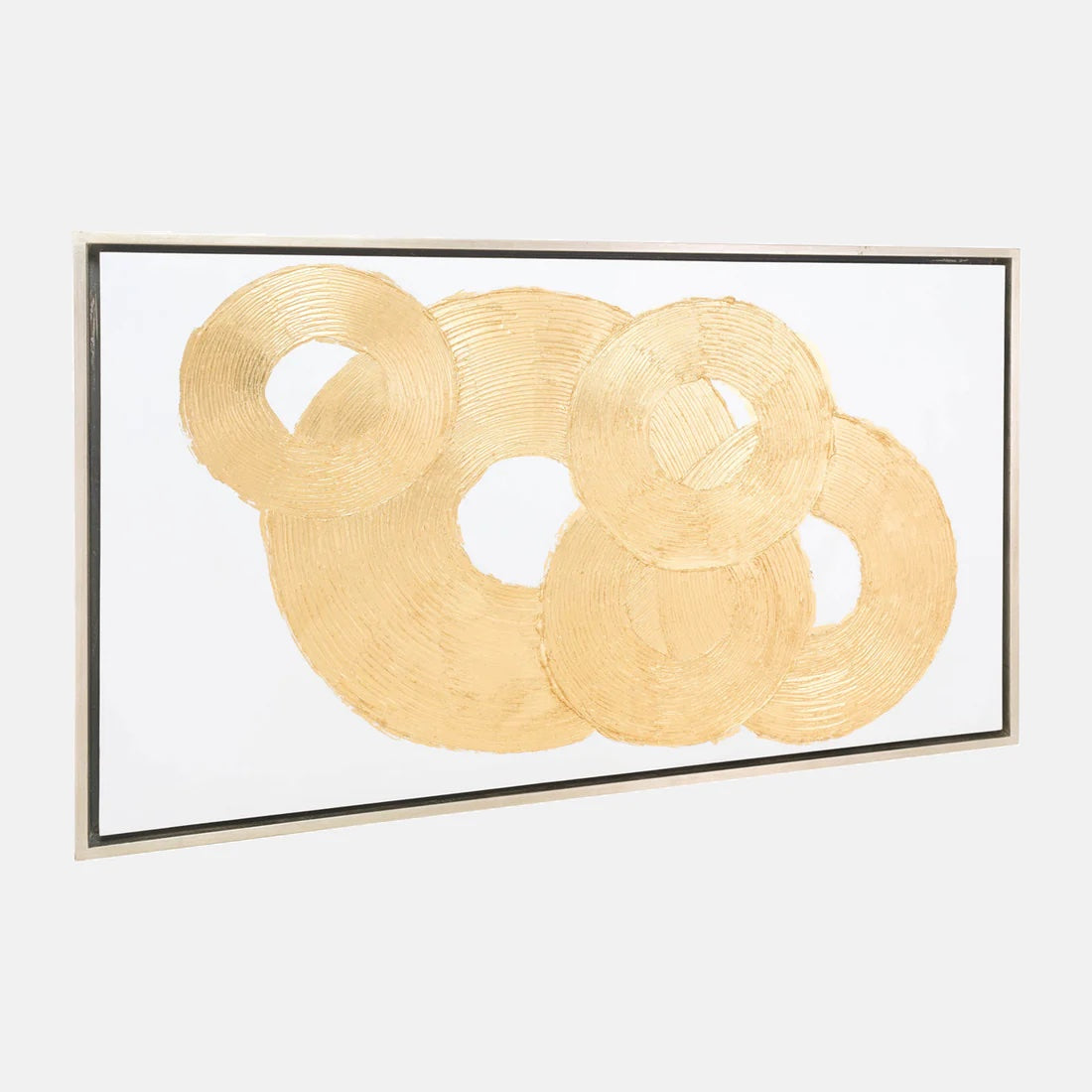 59x35, Hand Painted Gold Leaf Circle Sequence