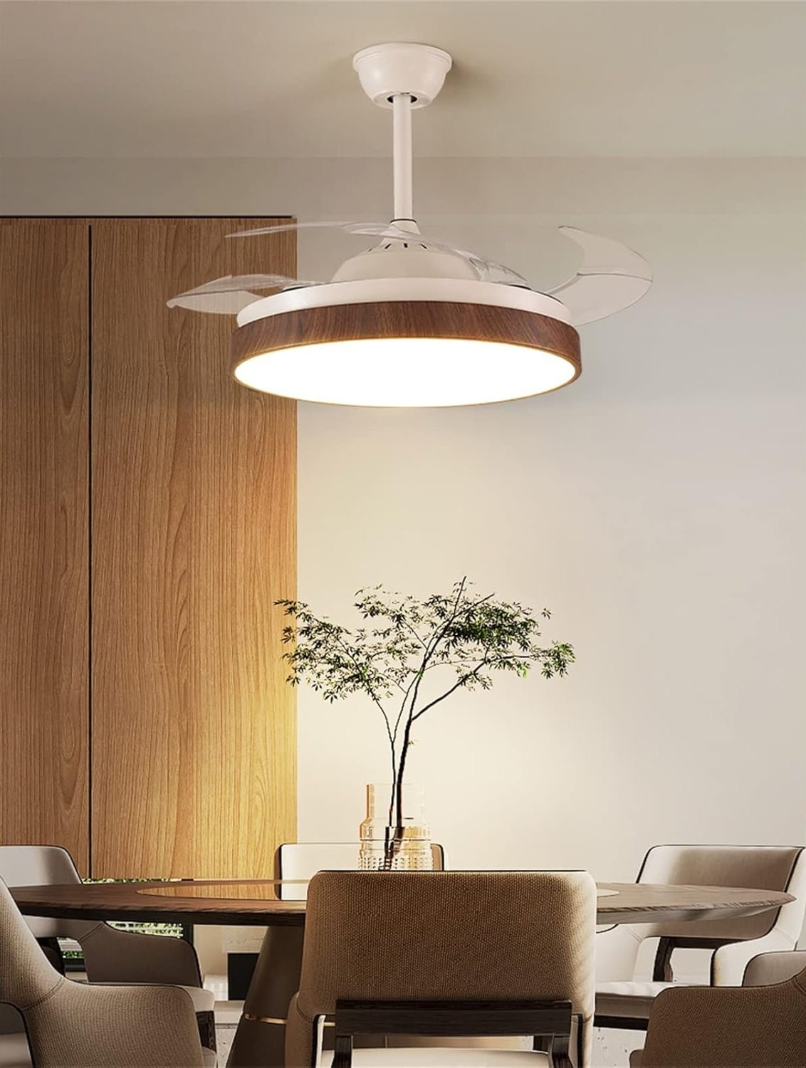 Aura 42" White Ceiling Fan With Light