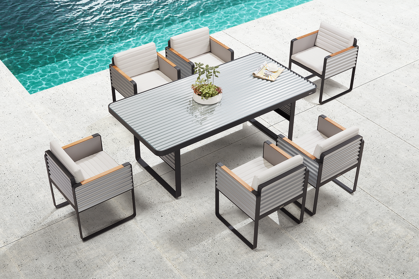 Airport Rectangular Dining Table (6 -Seater)