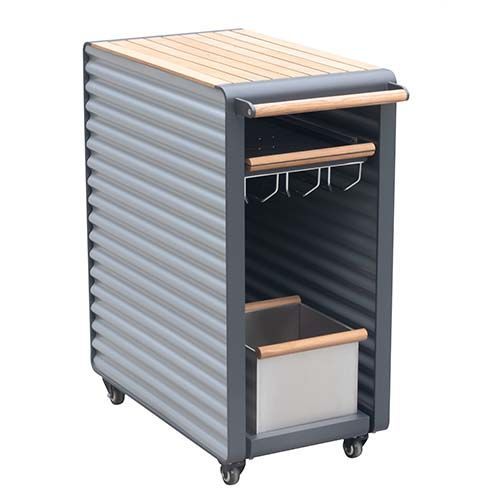 Airport Trolley Dining Cart (W/o Ice Bucket), Black Matte Finish