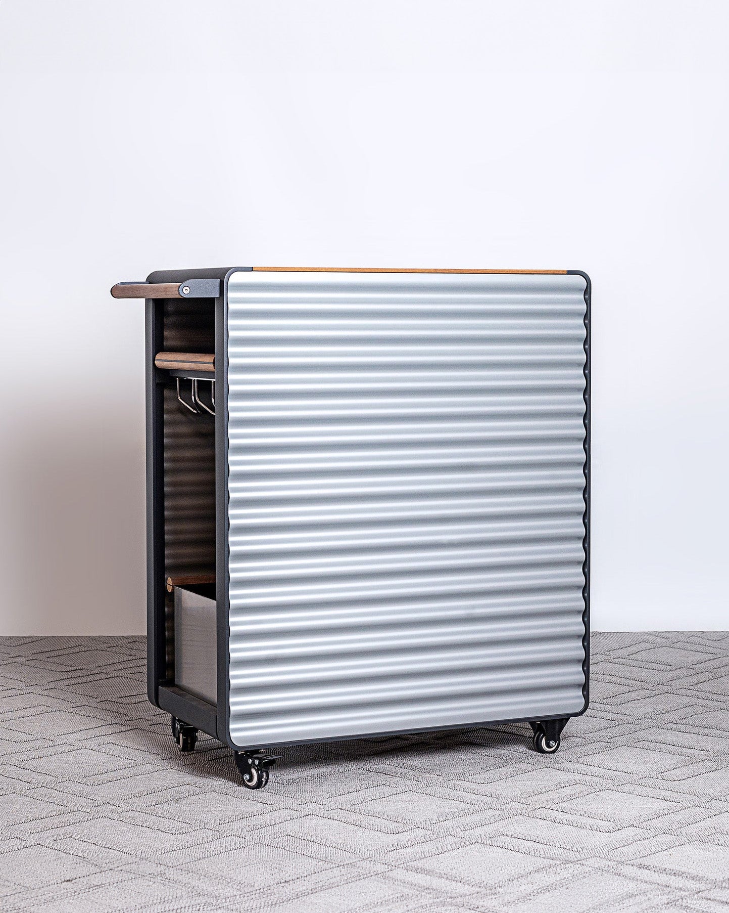 Airport Trolley Dining Cart (W/o Ice Bucket), Black Matte Finish