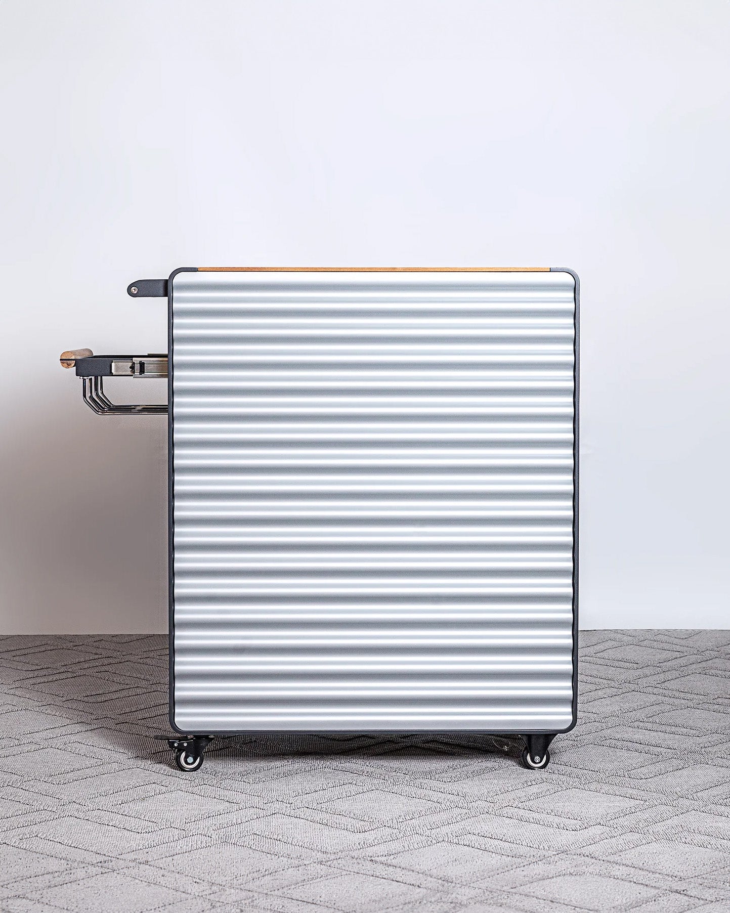 Airport Trolley Dining Cart (W/o Ice Bucket), Black Matte Finish
