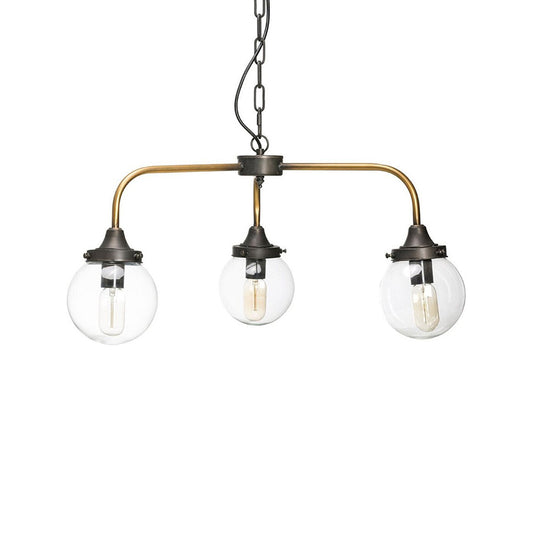 Metal and Glass Pendant Lamp with 3 Lights