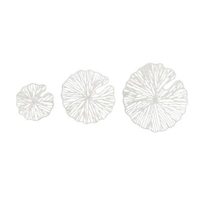 Lily Metal and Paper Wall Décor White, Set of 2