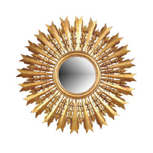Wood Harvest Mirror, Antique Gold