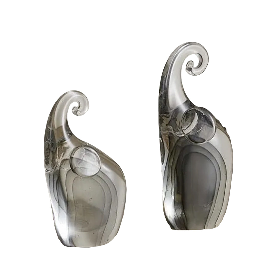 Glass Elephant Set Of 2