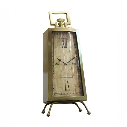 Brass Curved Table Clock