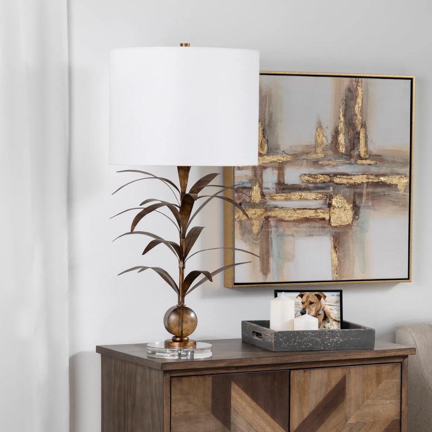 Mandalay Stylized Palm Fronds Table Lamp