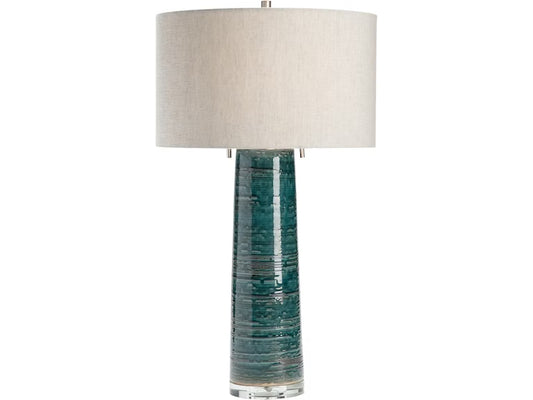 Malachite Twin Pulls Table Lamp